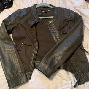 Olive green/brown jacket half fake leather